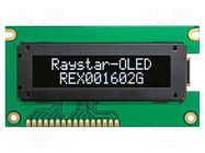 Display: OLED; alphanumeric; 16x2; Dim: 84x44x9.67mm; white; PIN: 16 RAYSTAR OPTRONICS