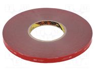 Tape: fixing; W: 12mm; L: 33m; Thk: 0.6mm; acrylic; grey; max.230°C 3M