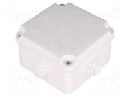 Enclosure: junction box; X: 88mm; Y: 88mm; Z: 60mm; wall mount; IP55 ELEKTRO-PLAST NASIELSK