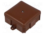 Enclosure: junction box; X: 86mm; Y: 86mm; Z: 39mm; wall mount; IP55 ELEKTRO-PLAST NASIELSK