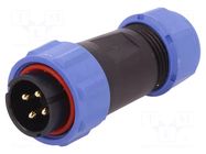 Connector: circular; plug; male; PIN: 4; IP68; SP21; 4.5÷7mm; 30A WEIPU