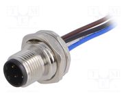 Connector: M12; socket; PIN: 4; male; D code-Ethernet; cables; IP67 TE Connectivity