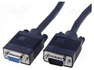 Cable; D-Sub 15pin HD socket,D-Sub 15pin HD plug; black; 1.8m VCOM