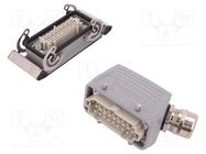 Connector: HDC; male + female; plug + socket,complete set; HE WEIDMÜLLER