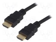 Cable; HDMI 1.4; HDMI plug,both sides; PVC; 2m; black; black 