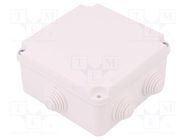 Enclosure: junction box; X: 108mm; Y: 108mm; Z: 58mm; wall mount ELEKTRO-PLAST NASIELSK