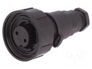 Connector: circular; plug; female; PIN: 2; 12A; 250V; IP68; UL94V-0 BULGIN