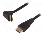 Cable; HDMI 1.3; HDMI plug,HDMI plug 90°; 1.3m; black QOLTEC