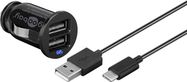 USB/AUX adapter; Jack 3,5mm 3pin socket,USB A socket; 2m MFG