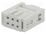 Connector: IDC; plug; female; PIN: 6; with cable clamp; IDC; 1.27mm Amphenol Communications Solutions