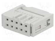 Connector: IDC; plug; female; PIN: 10; with cable clamp; IDC; 1.27mm AMPHENOL COMMUNICATIONS SOLUTIONS