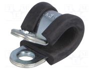 Fixing clamp; ØBundle : 6mm; W: 9mm; steel; Cover material: EPDM 