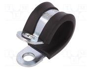 Fixing clamp; ØBundle : 16mm; W: 15mm; steel; Cover material: EPDM 