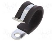 Fixing clamp; ØBundle : 20mm; W: 15mm; steel; Cover material: EPDM 