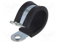 Fixing clamp; ØBundle : 22mm; W: 15mm; steel; Cover material: EPDM 