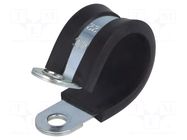 Fixing clamp; Bundle dia: 22mm; W: 15mm; steel; Ømount.hole: 6.4mm MPC INDUSTRIES