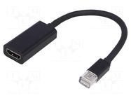 Adapter; DisplayPort 1.1; HDMI socket,mini DisplayPort plug QOLTEC