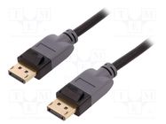 Cable; DisplayPort 1.3; DisplayPort plug,both sides; 1.5m; black QOLTEC