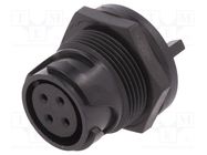 Connector: circular; socket; female; PIN: 4; w/o contacts; UL94V-0 BULGIN