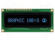 Display: OLED; graphical; 100x8; Dim: 80x36x10mm; blue; PIN: 16 RAYSTAR OPTRONICS