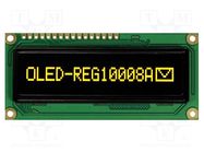 Display: OLED; graphical; 100x8; Dim: 80x36x10mm; yellow; PIN: 16 RAYSTAR OPTRONICS