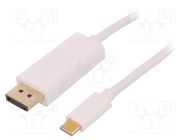 Adapter; DisplayPort 1.2,HDCP,USB 3.1; 1m; white QOLTEC