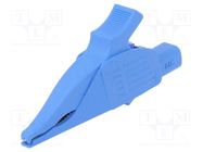 Crocodile clip; 32A; 1kVDC; blue; Grip capac: max.30mm 