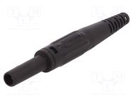 Connector: 4mm banana; socket; 32A; 1kV; black; on cable; insulated STÄUBLI