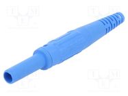 Connector: 4mm banana; socket; 32A; 1kV; blue; on cable; insulated STÄUBLI