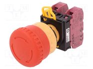 Switch: emergency stop; 22mm; Stabl.pos: 2; NC x2; red; IP65; YW 