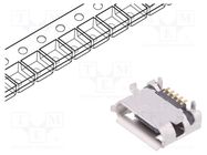 Connector: USB B micro; socket; on PCBs; SMT,THT; PIN: 5; USB 2.0 AMPHENOL COMMUNICATIONS SOLUTIONS