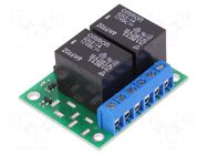 Module robotics: relay; Ch: 2; 12VDC; max.250VAC; 10A; GPIO POLOLU
