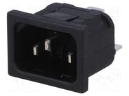 Connector: AC supply; socket; male; 10A; 250VAC; IEC 60320; C14 (E) BULGIN