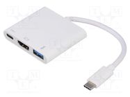 Adapter; USB 3.0,USB 3.1; 0.2m; white; white QOLTEC