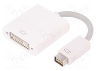 Adapter; DVI mini plug,DVI-I (24+5) socket; 170mm; white QOLTEC