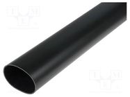 Heat shrink sleeve; glued; 6: 1; 69.8mm; L: 1.22m; black HELLERMANNTYTON