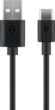 USB-C™ Charging and Sync Cable (USB-A > USB-C™), 2 m, black - suitable for devices with a USB-C™ port, black