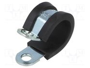 Fixing clamp; ØBundle : 15mm; W: 12mm; steel; Cover material: EPDM 