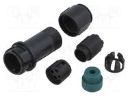 Connector: circular; plug; male; PIN: 4; w/o contacts; for cable BULGIN