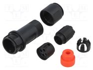 Connector: circular; plug; male; PIN: 4; w/o contacts; for cable BULGIN