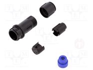 Connector: circular; plug; male; PIN: 4; w/o contacts; for cable BULGIN