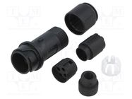 Connector: circular; plug; male; PIN: 4; w/o contacts; for cable BULGIN