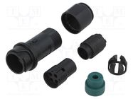 Connector: circular; plug; female; PIN: 4; w/o contacts; for cable BULGIN