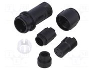 Connector: circular; plug; female; PIN: 4; w/o contacts; for cable BULGIN