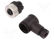 Connector: M12; plug; female; PIN: 4; 4A; IP67; 250V; 0.75mm2; 4÷6mm BINDER