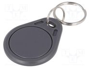 RFID pendant; ISO/IEC14443-3-A; plastic; grey; 13.56MHz 