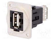 Coupler; USB A socket,both sides; FT; USB 2.0; metal; Thread: M3 CLIFF