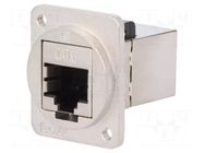 Coupler; FT; Cat: 6; shielded; 8p8c; RJ45 socket,both sides; metal CLIFF