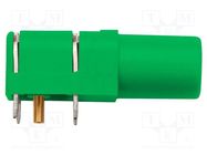 Connector: 4mm banana; socket; 24A; 1kV; green; gold-plated; PCB SCHÜTZINGER