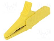 Crocodile clip; 32A; 1kVDC; yellow; Grip capac: max.20mm 